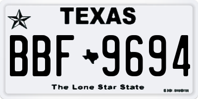 TX license plate BBF9694