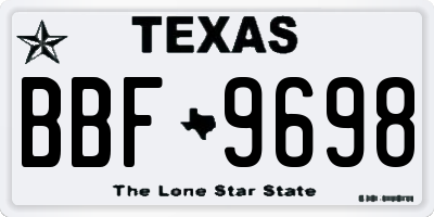 TX license plate BBF9698