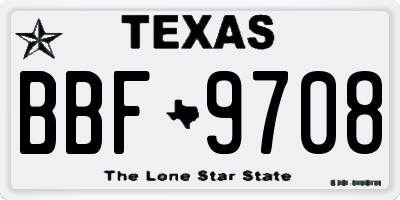 TX license plate BBF9708