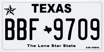TX license plate BBF9709