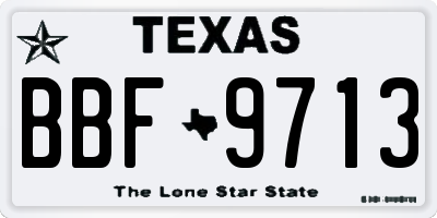 TX license plate BBF9713