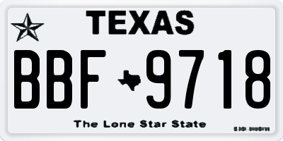 TX license plate BBF9718