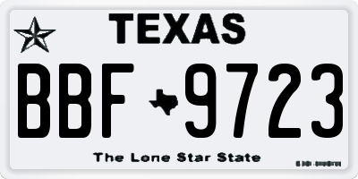 TX license plate BBF9723