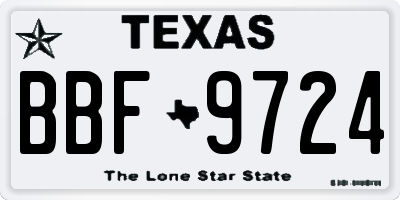 TX license plate BBF9724