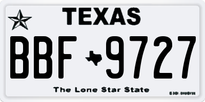 TX license plate BBF9727