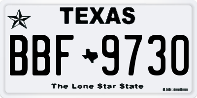 TX license plate BBF9730