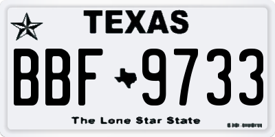 TX license plate BBF9733
