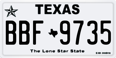 TX license plate BBF9735