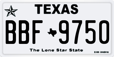 TX license plate BBF9750