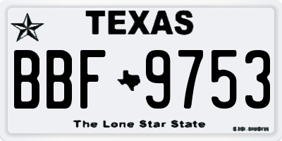TX license plate BBF9753