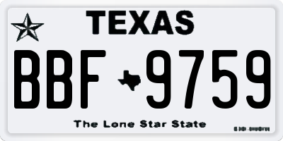 TX license plate BBF9759
