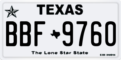 TX license plate BBF9760