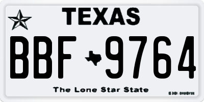 TX license plate BBF9764