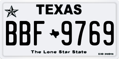 TX license plate BBF9769