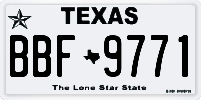 TX license plate BBF9771
