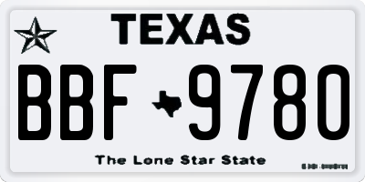 TX license plate BBF9780