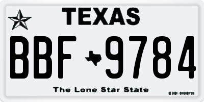 TX license plate BBF9784