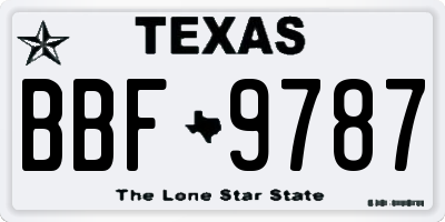 TX license plate BBF9787