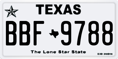 TX license plate BBF9788