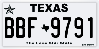 TX license plate BBF9791