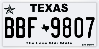 TX license plate BBF9807
