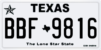 TX license plate BBF9816