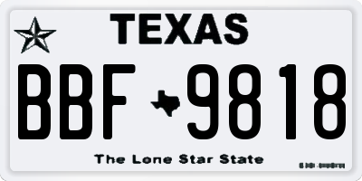 TX license plate BBF9818