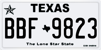TX license plate BBF9823