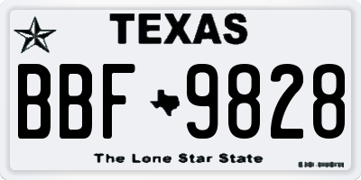 TX license plate BBF9828