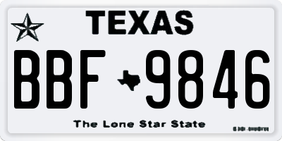 TX license plate BBF9846