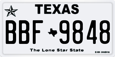 TX license plate BBF9848