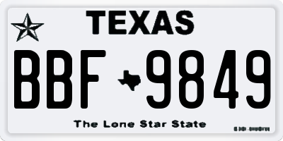 TX license plate BBF9849