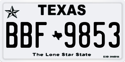 TX license plate BBF9853