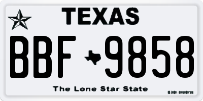 TX license plate BBF9858