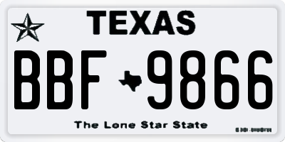TX license plate BBF9866