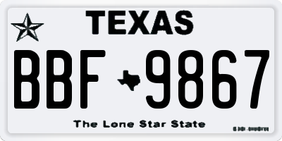 TX license plate BBF9867