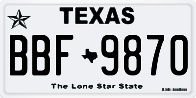 TX license plate BBF9870