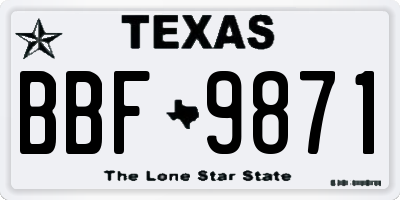 TX license plate BBF9871