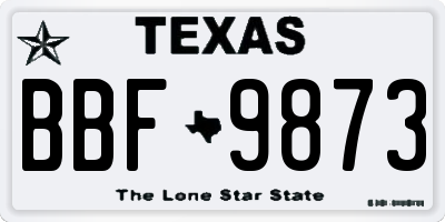 TX license plate BBF9873