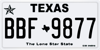 TX license plate BBF9877