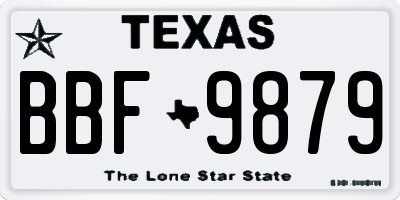TX license plate BBF9879