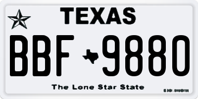 TX license plate BBF9880