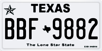 TX license plate BBF9882