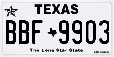 TX license plate BBF9903
