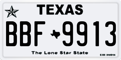 TX license plate BBF9913