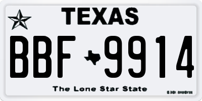 TX license plate BBF9914