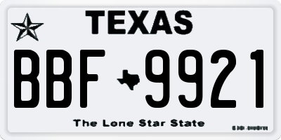 TX license plate BBF9921