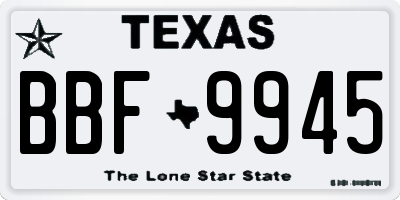 TX license plate BBF9945