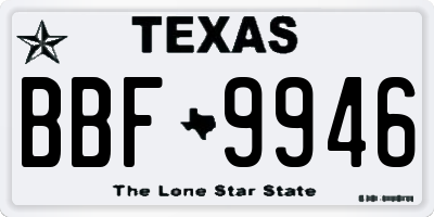 TX license plate BBF9946