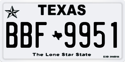 TX license plate BBF9951